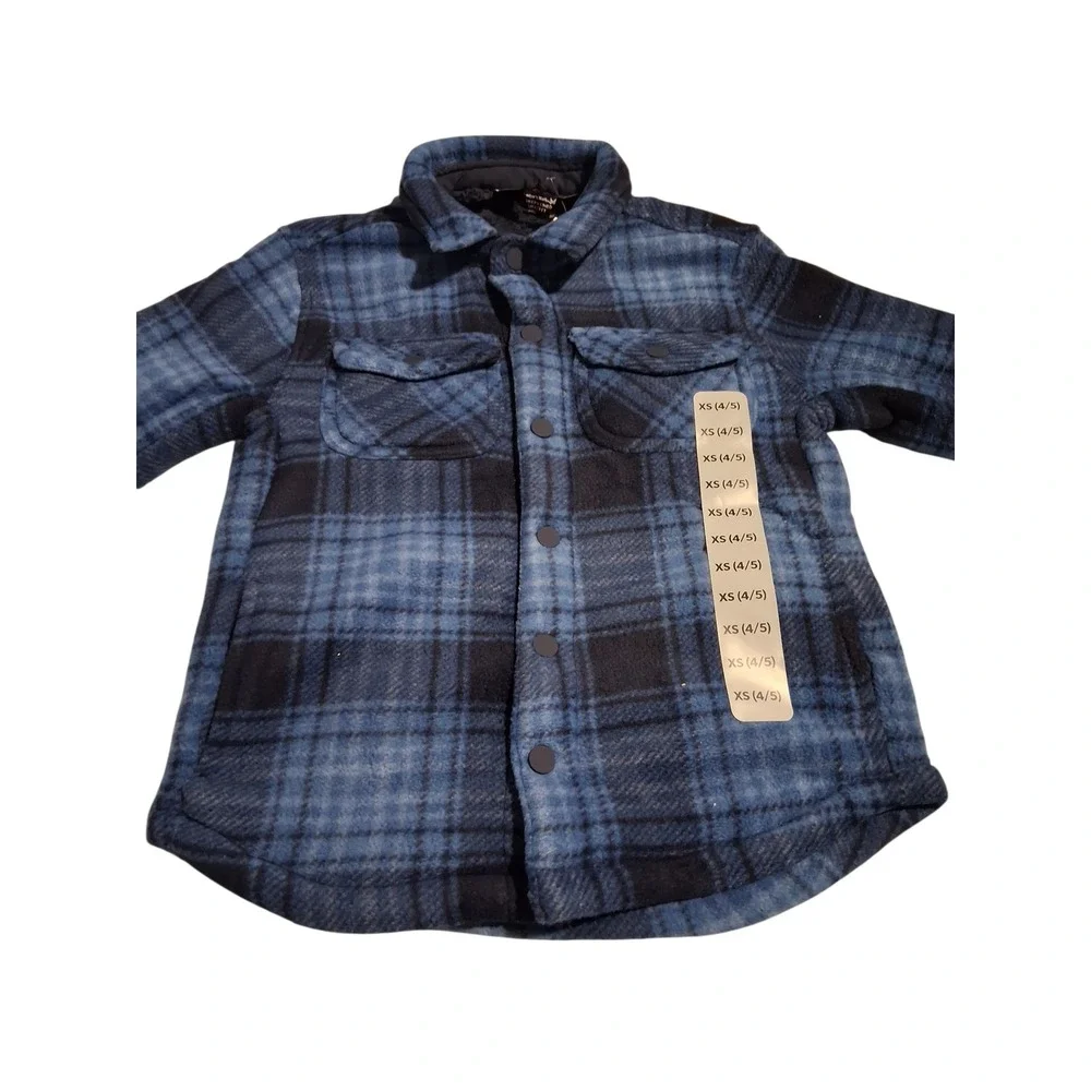 3 Member's Mark Boys Sherpa‎ Lined Shackets Size XS 4/5 Plaid Outerwear Gorpcore